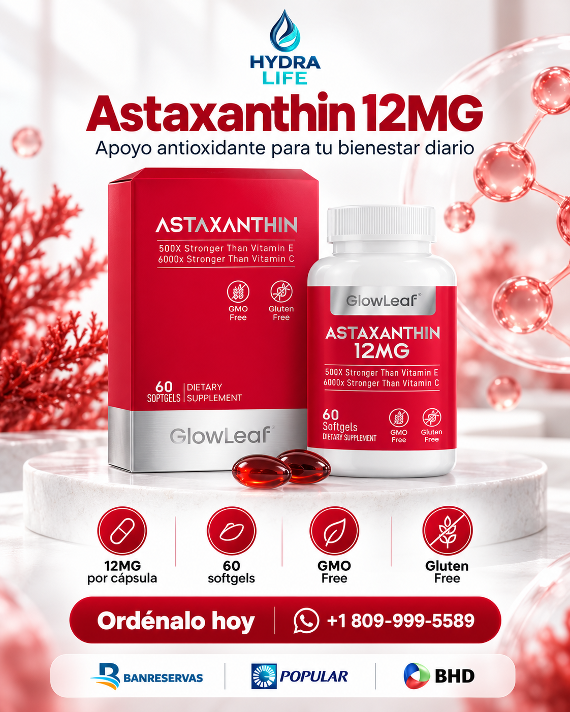 Astaxanthin 12 mg | El secreto de una rutina de bienestar completa