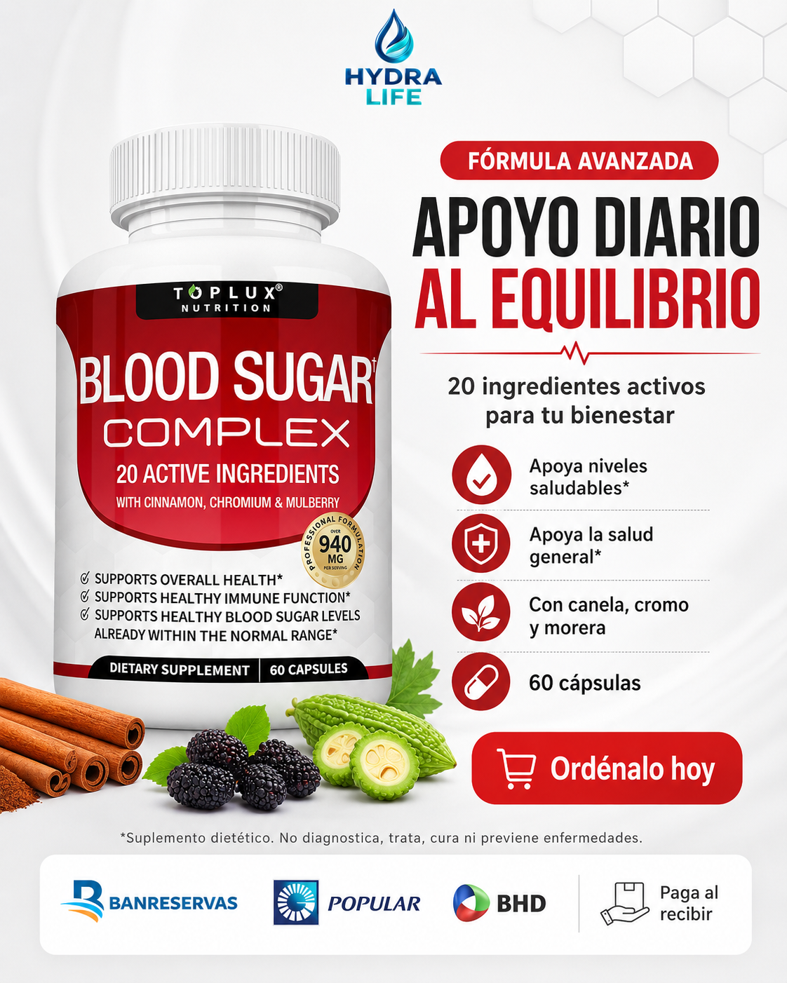 Blood Sugar Complex | ¡Apoya niveles saludables de azúcar y mejora tu bienestar metabólico!