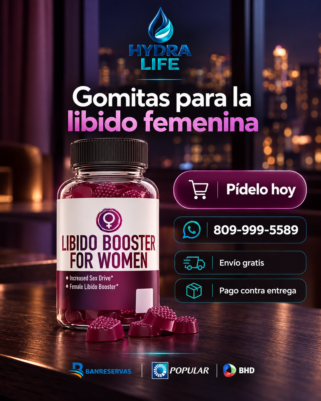 Libido Booster for Women | Gomitas para la Libido Femenina con Sabor a Frambuesa