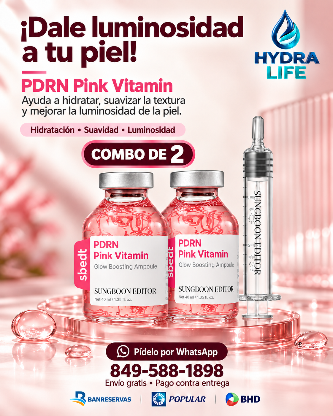 PDRN Pink Glow Dúo | Combo de 2 sérums para una piel hidratada, suave y luminosa