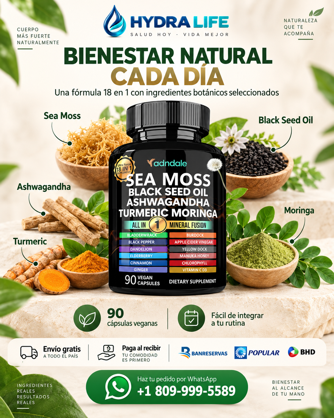 Sea Moss Complex™ | 5 ingredientes naturales en una fórmula completa para tu bienestar diario