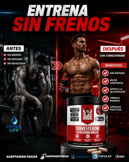 Turkesterone Old School Labs | Fuerza, Energía y Recuperación Muscular – 120 Cápsulas