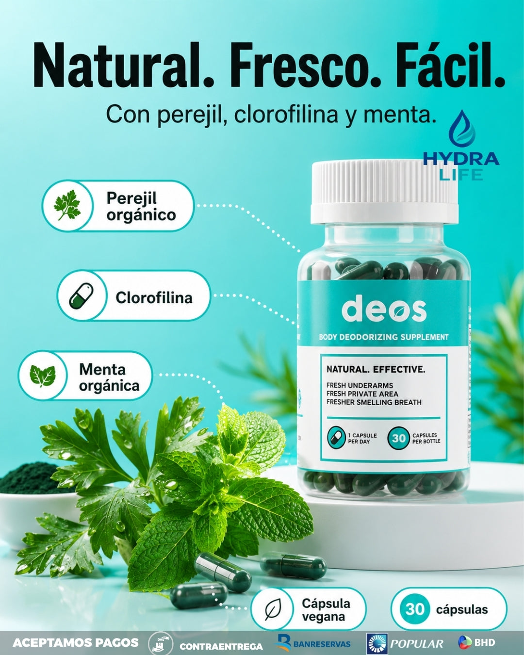DEOS™ | El Desodorante Interno en Cápsulas: Dile adios a tus inseguridades y dale la bienvenida a la Frescura Corporal desde Adentro