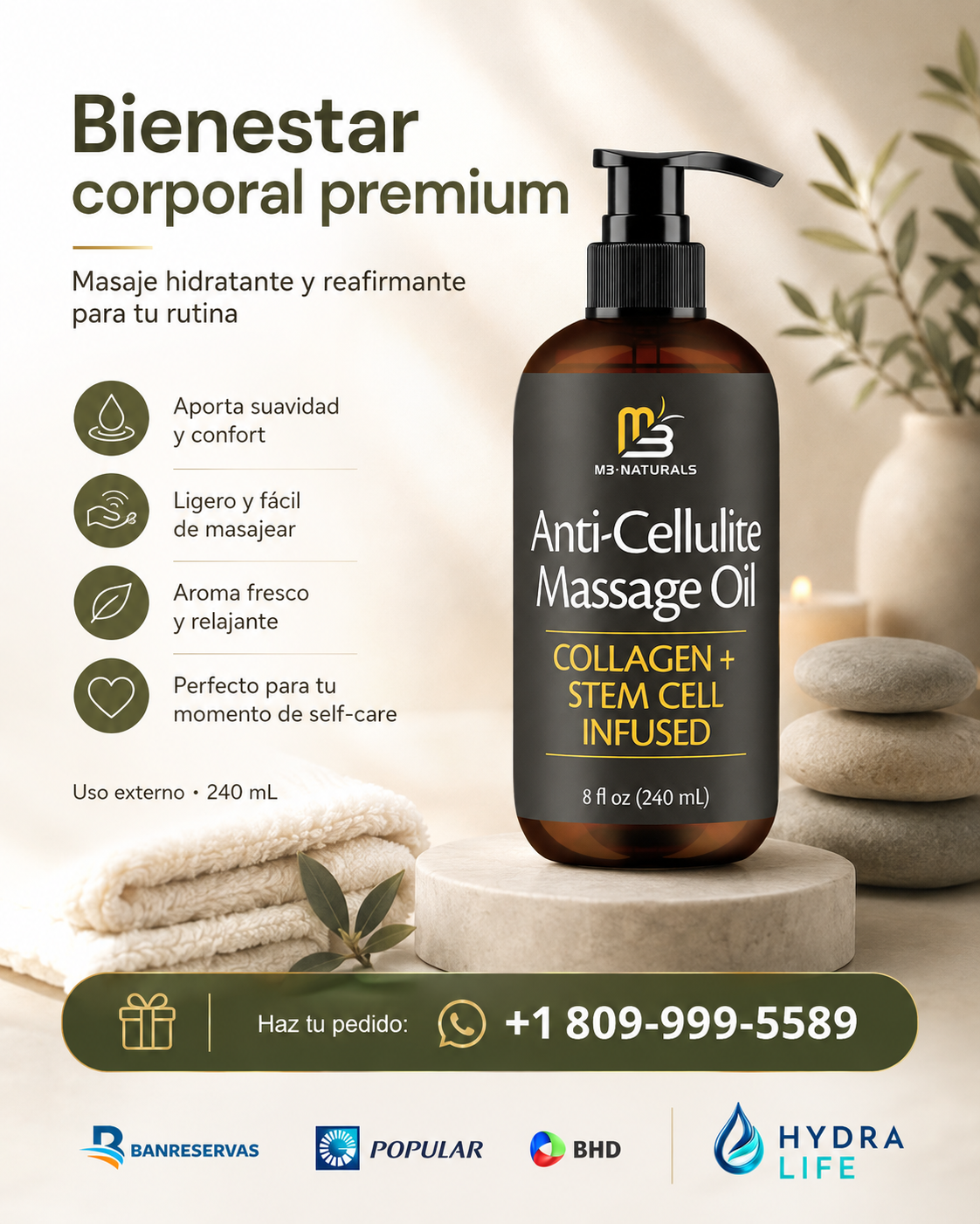 Aceite Anticelulitis con Colágeno™ | Piel Más Firme, Suave y Uniform