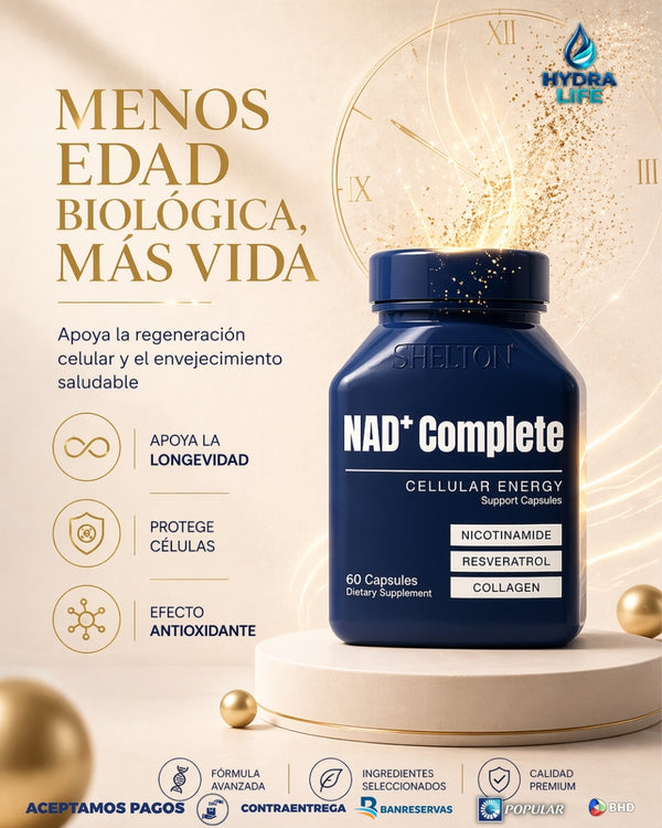 NAD+ Complete(60 Capsulas): Activa tu energía celular y siéntete imparable cada día ⚡