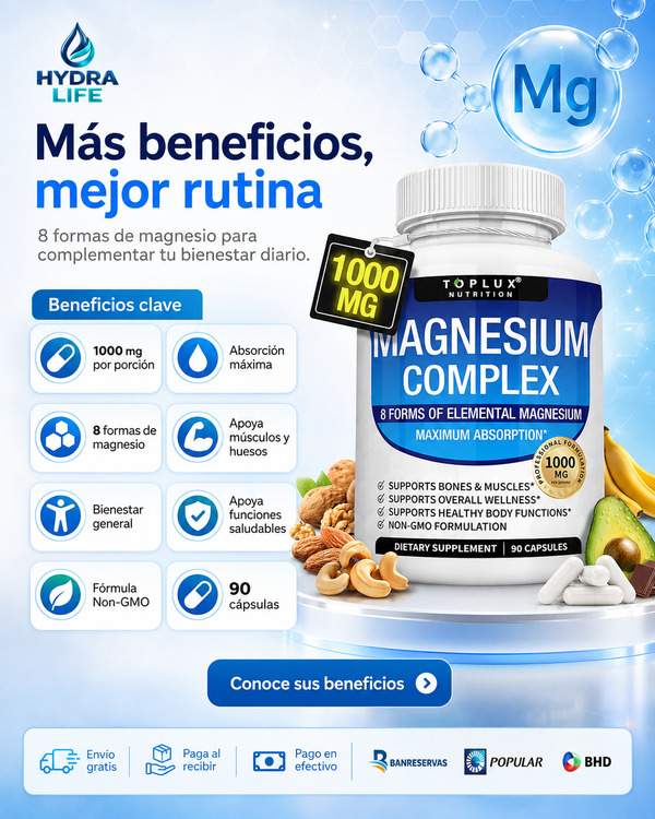 Magnesium Complex: 8 Formas de Magnesio para Absorción Máxima