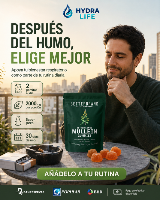BetterLungs® Mullein Gummies | ¿Fumas? Tus pulmones también necesitan una rutina de cuidado diario