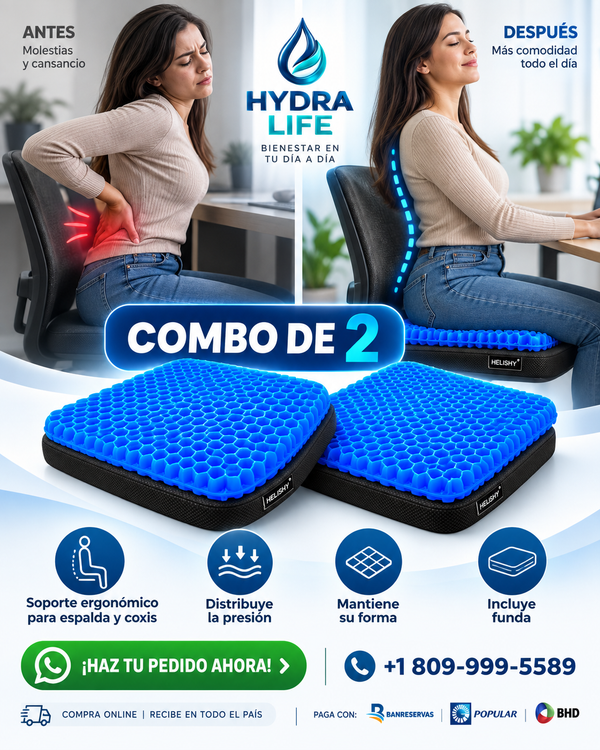 Combo 2 Cojines de Gel Transpirables | Comodidad Todo el Día
