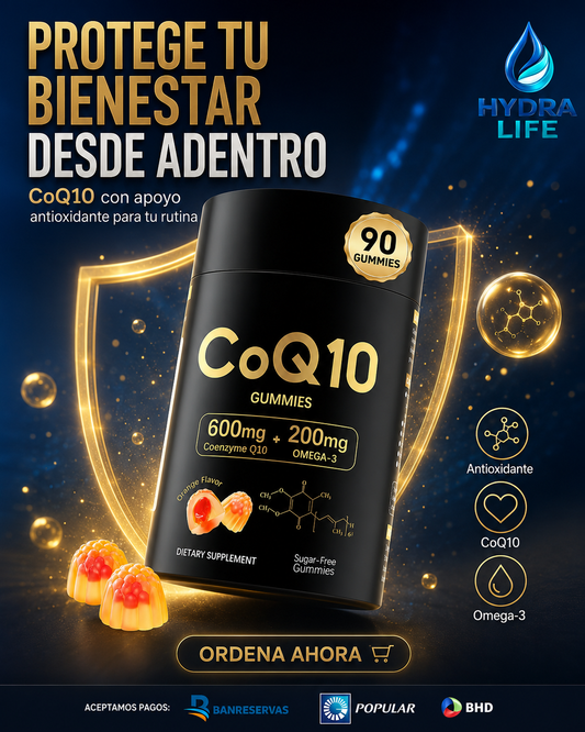 Coenzima Q10(90 Gomitas) | Energía celular, protección antioxidante y apoyo a la fertilidad: Recupera tu vitalidad desde adentro