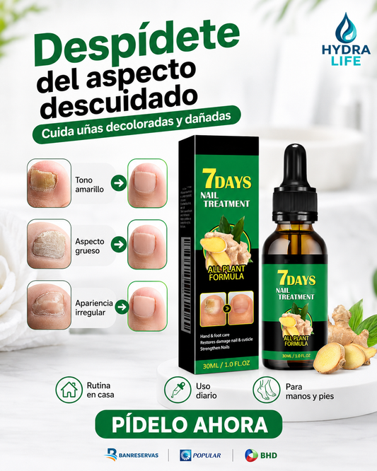 JAYSUING - Tratamiento de uñas 7 Dias con Jengibre | Cuidado Diario para Uñas Decoloradas, Gruesas o Dañadas en Manos y Pies