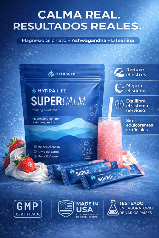 SuperCalm Hydra Life : Duerme Profundo, Vive en Equilibrio con (Magnesio Glicinato + Ashwagandha + L-Teanina)