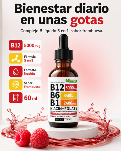 B12 + Complejo B Líquido™ | Las Vitaminas en Gotas para tu Rutina Diaria: Apoya el Metabolismo Energético y el Funcionamiento del Sistema Nervioso