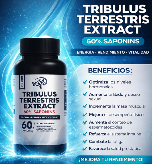 Tribulus Terrestris 60 Cápsulas Hydra Life: Rendimiento Masculino