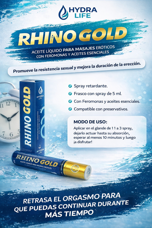 RHINO GOLD: Aceite Íntimo Masculino que Retrasa el Orgasmo y Aumenta la Duración