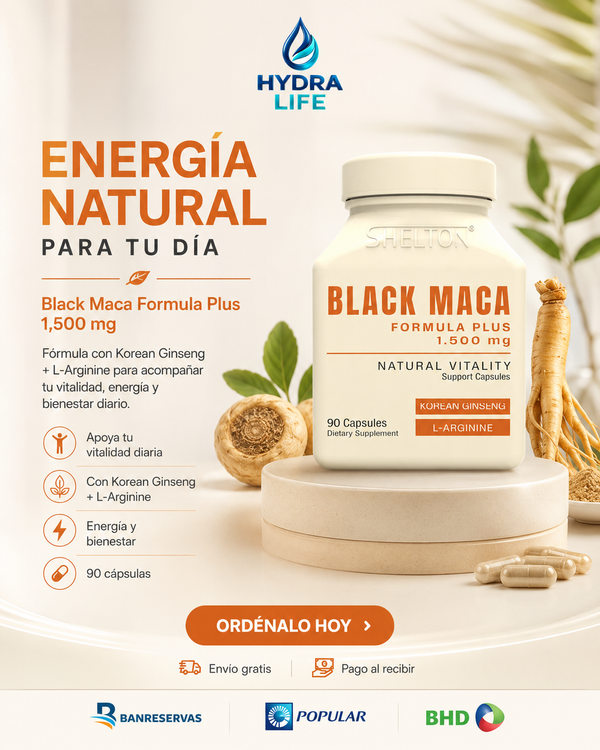 Black maca Koreana (90 Capsulas) 1500Mg SHELTON™: 2x más potencia, 2x más resistencia, 2x más sastifacción