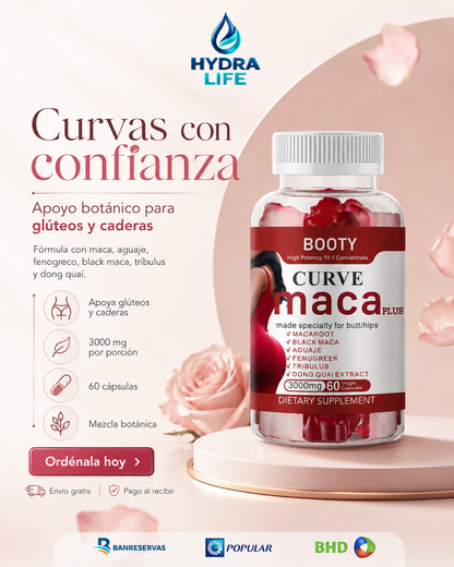 Maca Plus Gummies | Gomitas para Mujeres que Quieren Potenciar su Rutina de Curvas, Energía y Seguridad Femenina