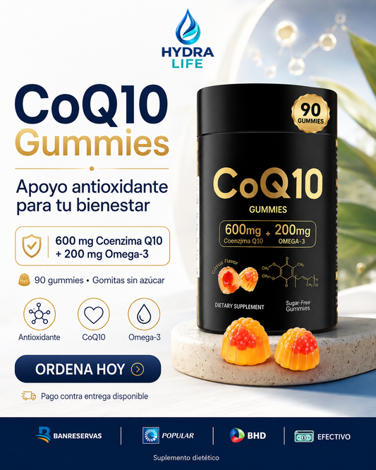 Coenzima Q10(90 Gomitas) | Energía celular, protección antioxidante y apoyo a la fertilidad: Recupera tu vitalidad desde adentro