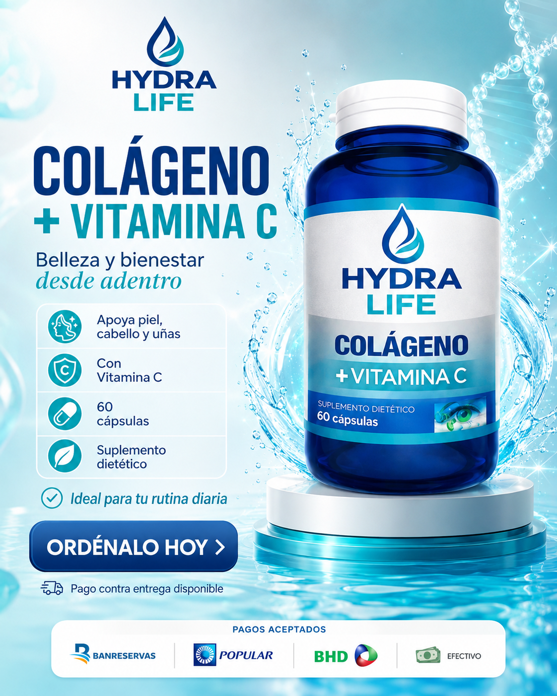 Colágeno Premium con Vitamina C (60 Capsulas) : Articulaciones y Piel Firme