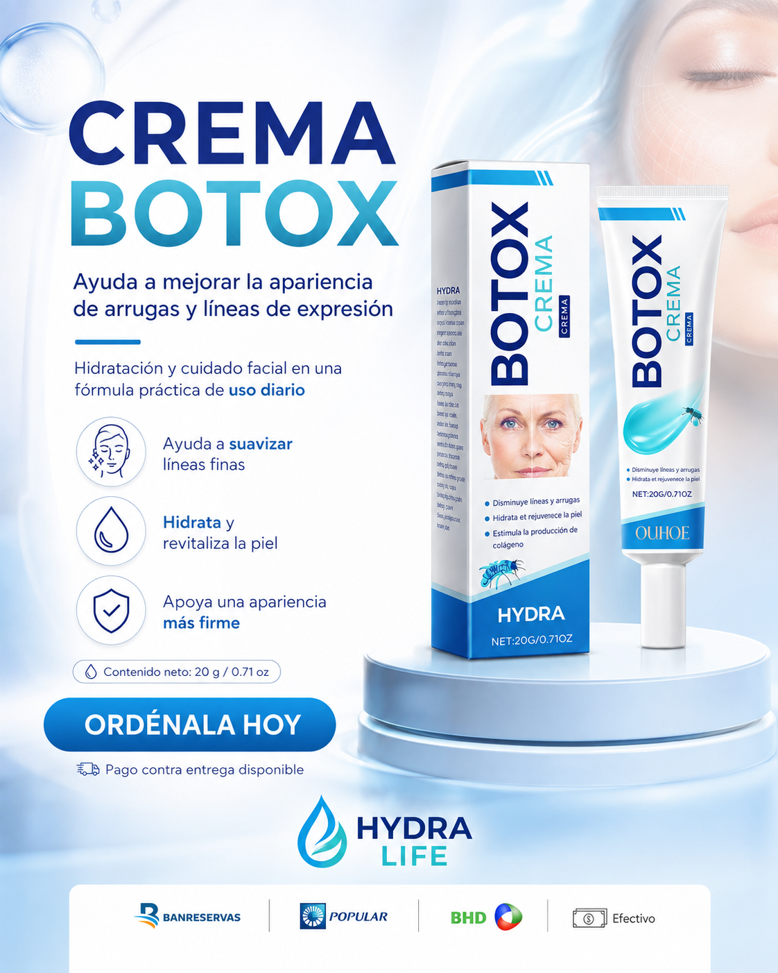 Crema Rejuvenecedora Botox Bee Venom: Tratamiento Facial Antiedad para Piel Firme y Sin Arrugas