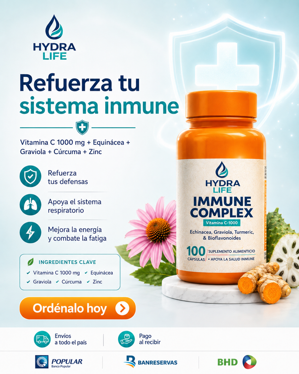 INMUNE COMPLEX Vitamina C 1000 mg: 100 Cápsulas para Defensas Fuertes, Refuerza tu Sistema Inmune