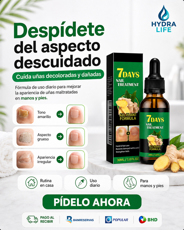 JAYSUING - Tratamiento de uñas 7 Dias con Jengibre | Cuidado Diario para Uñas Decoloradas, Gruesas o Dañadas en Manos y Pies