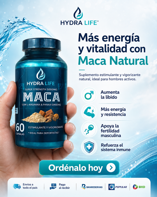 Maca Life Concentrado de 5,000mg (60 Cápsulas): Potencia Natural para tu Rendimiento Diario desde la primera Semana