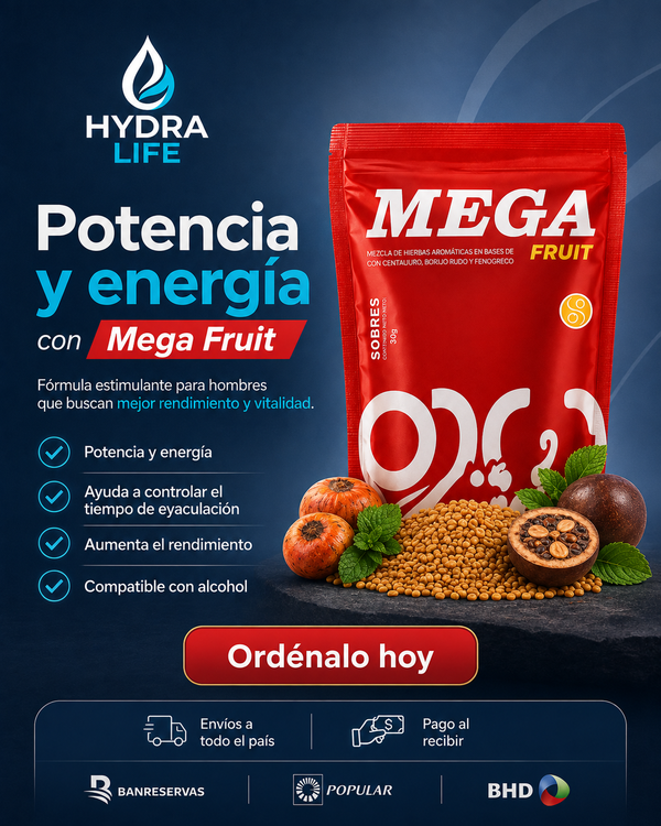 MEGA FRUIT(4 Capsulas):  El Refuerzo Natural Masculino que Sí Funciona
