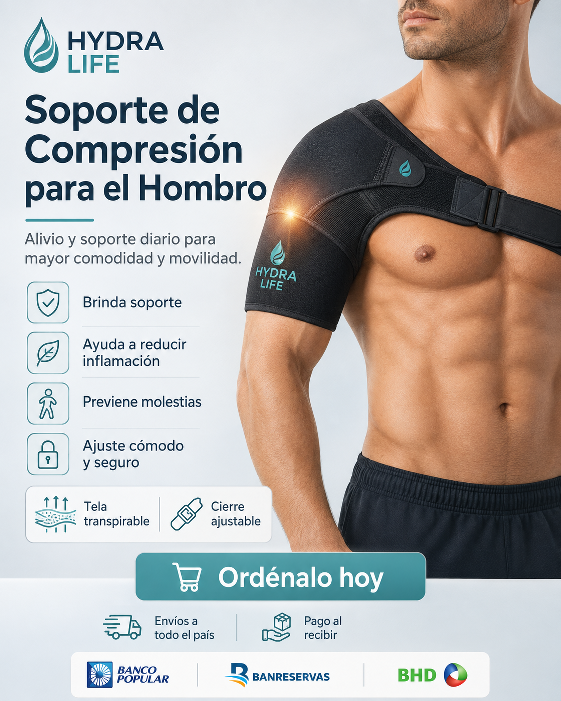 Soporte ortopédico de compresión para hombro | Protección Total para tu Hombro, Vuelve a moverte sin dolor