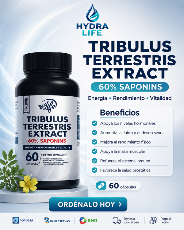 Tribulus Terrestris 60 Cápsulas Hydra Life: Rendimiento Masculino