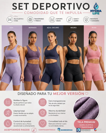 Set Deportivo Corto | 5 Colores para 5 días a la semana | comodidad que te impulsa, diseñado para resaltar tu mejor versión