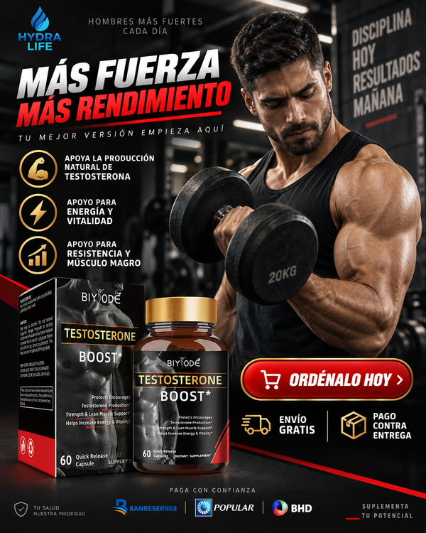 Testosterone Boost™ 60 Cápsulas | Energía, fuerza y resistencia: recupera el impulso para rendir más
