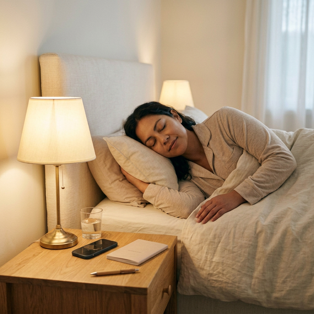 Misma mujer durmiendo tranquilamente