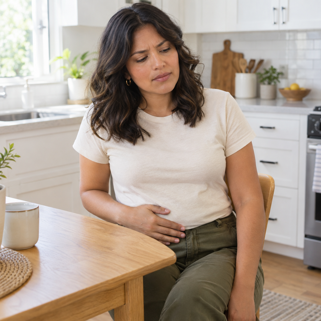 Mujer con malestar abdominal leve