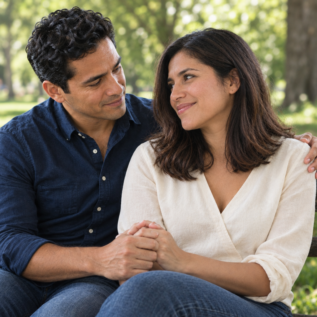 Pareja compartiendo un momento feliz
