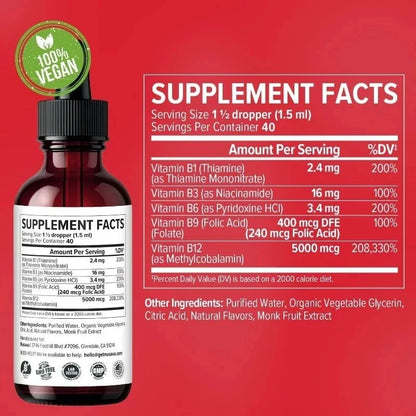 B12 + Complejo B Líquido™ | Las Vitaminas en Gotas para tu Rutina Diaria: Apoya el Metabolismo Energético y el Funcionamiento del Sistema Nervioso